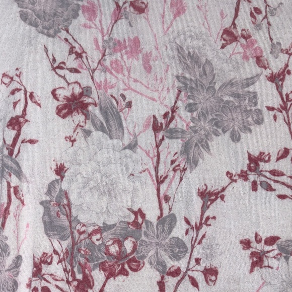 Victoria's Secret White, Pink Floral Cherry Blossom Cozy Pajama Set Top & Bottom - Picture 5 of 8